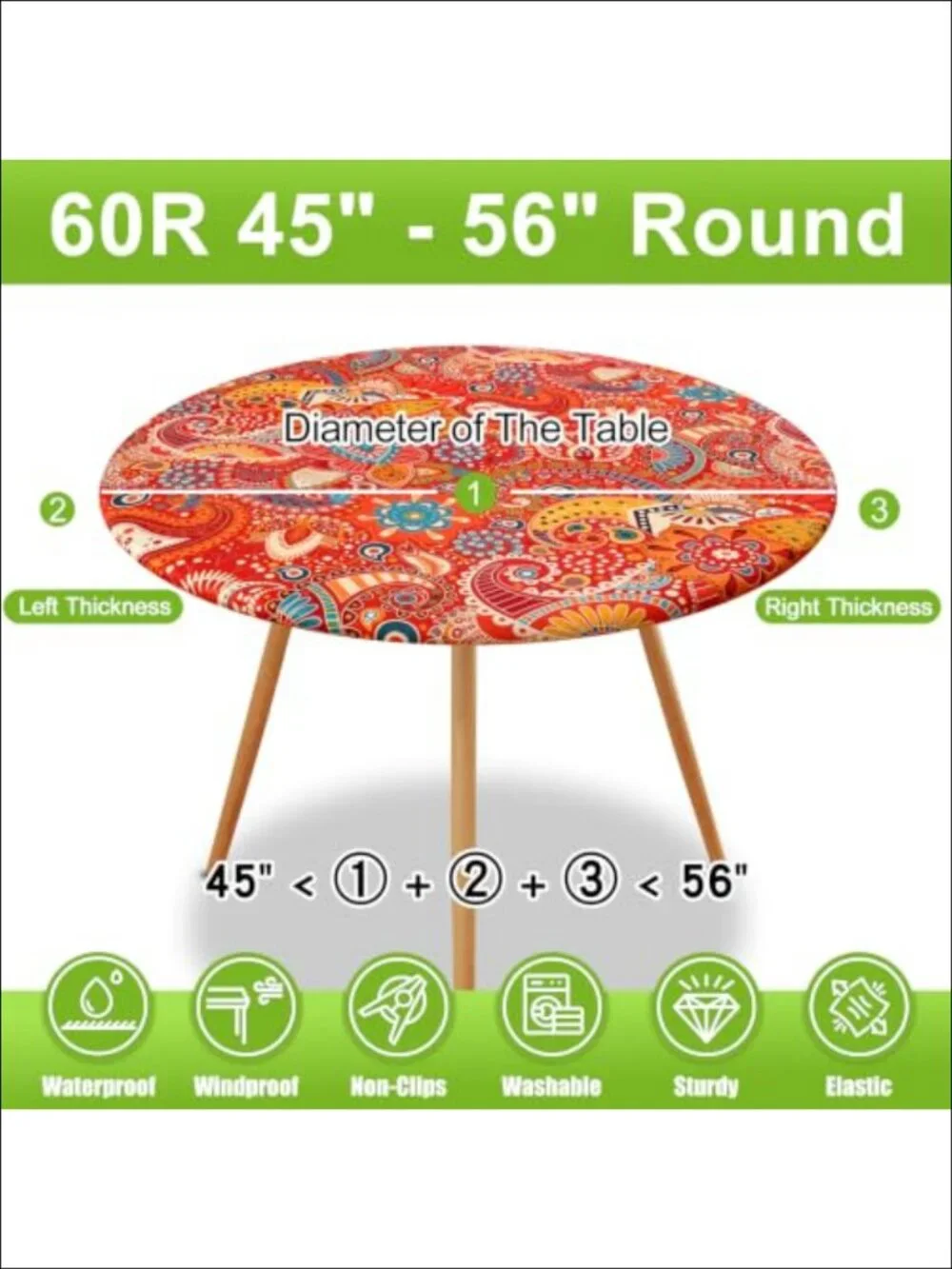Spandex Fitted Round Table Cover for 45-56 Tables